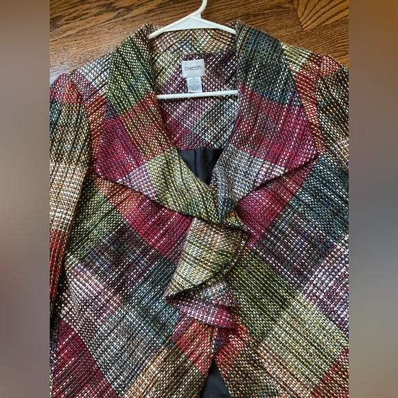 Chico's Vibrant Plaid Women's Blazer - Picture 4 of 14